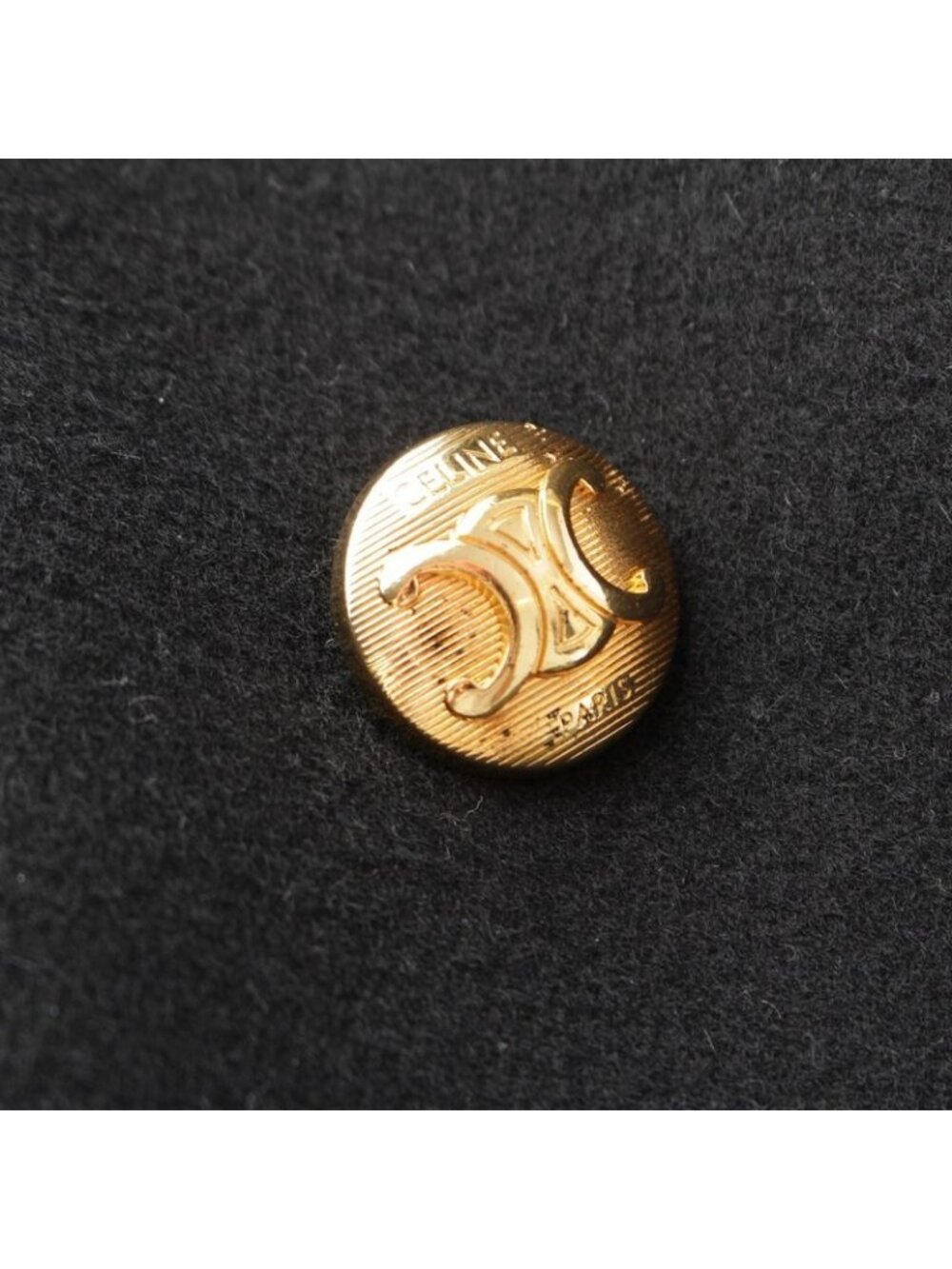 Celine Wool Triomphe Button Loose Military Jacket Black 34 - Picture 8 of 10